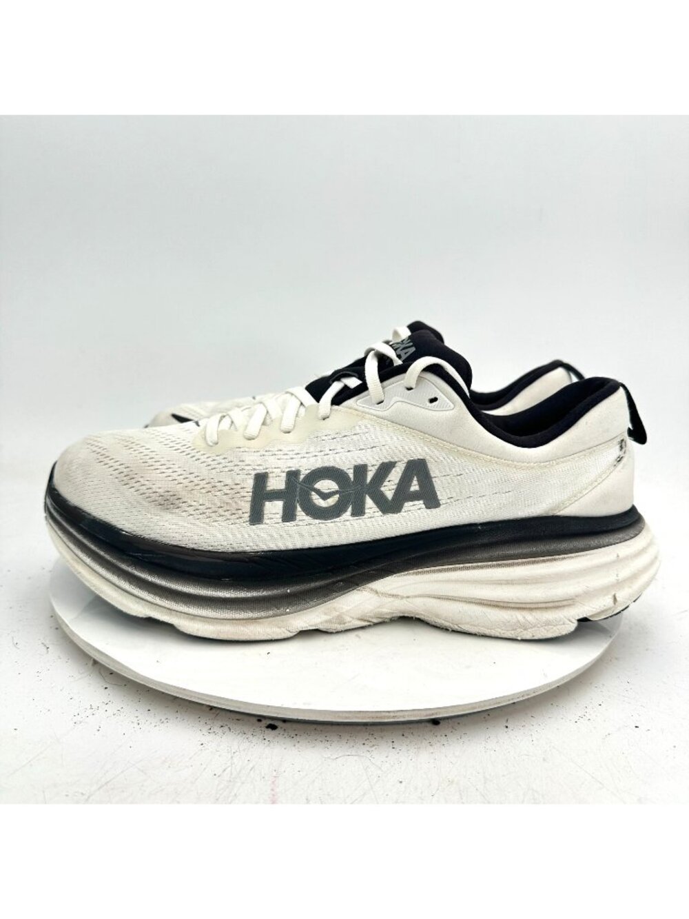 Hoka One One Bondi 8 Men Size 11.5D 1123202 WBLC White Black Running Shoes